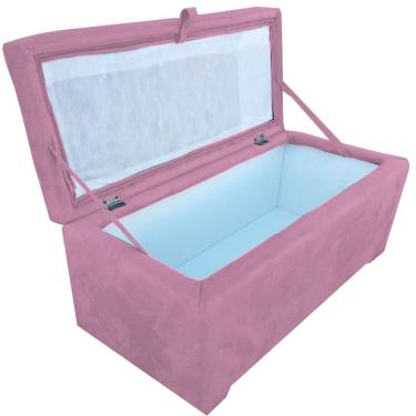 Imagem de Bau puff 80 organizador porta treco brinquedos sapatos infantil multiuso Rosa