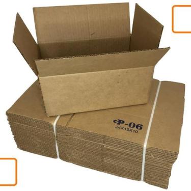 Imagem de Caixa para Envios de E-commerce em  Papelão SemiKraft 24x15x10 Forte e