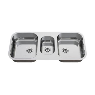 Imagem de Cuba Tripla para Pia de Cozinha Gourmet em Aço Inox 93cm X 40cm X 18cm Polida Ghelplus....