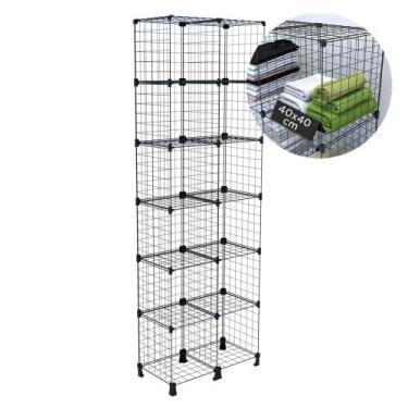 Imagem de Estante Prateleira Aramada Alta 12 Nichos 40x40cm 2,45m Altura Organiz