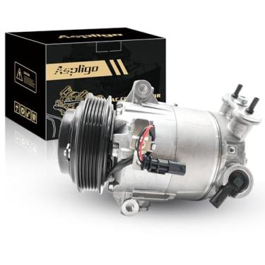 Imagem de Aspligo Compressor de ar condicionado AC serve para Chevrolet Malibu Impala Malibu Limited 2.0L 2.5L 2013-2018, para Buick Regal 2.0L 2.4L 2014-2017, com embreagem A/C, substitui 22910274, 22947668