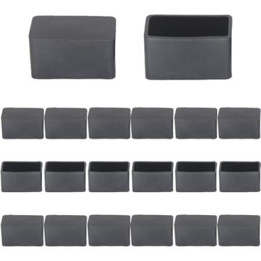 Imagem de Wvapzwr 20 Peças De 3/4" X 1-1/2" (20 Mm 40 Mm) Pontas Borracha Quadradas Para Pernas Cadeira, Capas Mesa, Protetores Piso, Tampas Extremidade Móveis