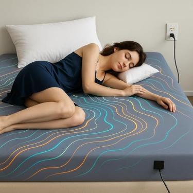 Imagem de JiaPoem Lençóis De Aterramento - 90% Algodão Orgânico E 10% Fibra Prata Condutora, Lençol Aterrado Com Bolso Profundo Cordão Conexão Para Sono Tranquilo Equilíbrio Corporal (Cinza, King Size)