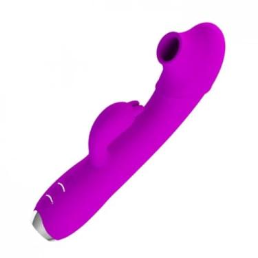 Imagem de Vibrador 3 Em 1 Vibração E Pulsação Sucção e Pulsação 12 Modos Conforto Discreto Portátil