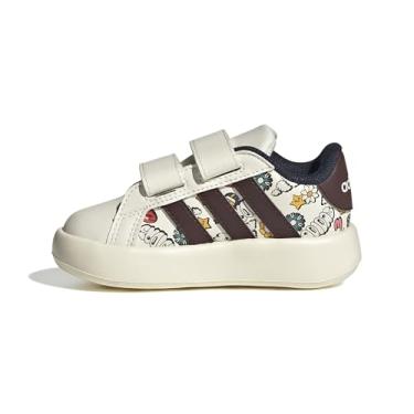 Imagem de adidas Tênis esportivo unissex infantil Grand Court 2.0, Branco nuvem/aurora rubi/tinta, 2.5 Little Kid