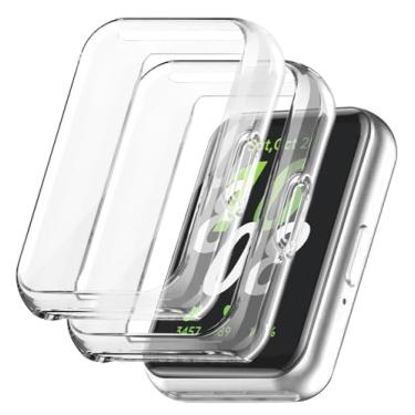 Imagem de HAOZHI 2Peças Película Protetora Compatível com Samsung Galaxy Fit 3,Capa Capinha Bumper Case para Samsung Galaxy Watch Fit3 Protetor de Tela (Transparente+Transparente)