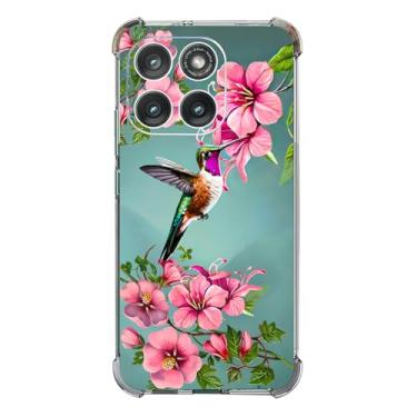 Imagem de Beaucov Capa para Motorola Edge 2025, flores beija-flor azul proteção contra quedas à prova de choque capa protetora de corpo inteiro TPU capa resistente a arranhões para Motorola Moto Edge 2025