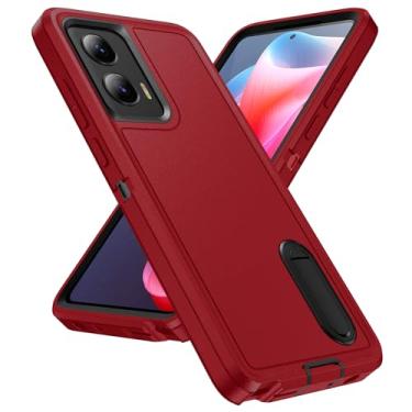 Imagem de IDweel Capa para Moto G Stylus 5G, capa para Moto G Stylus 5G com suporte, 3 em 1 à prova de choque Slim Fit, híbrida, proteção resistente, capa rígida de policarbonato macio, capa de silicone macio,