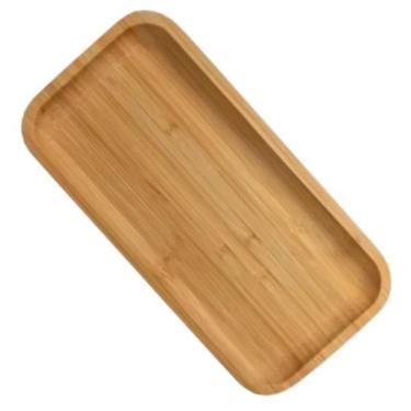 Imagem de Bandeja De Bambu Retangular 28Cm Lavabo Decorativa Café