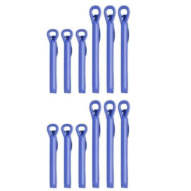 Imagem de Kit 12 Prendedor De Embalagens Plástico Lacre Presilha Clip