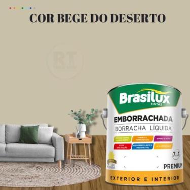 Imagem de Tinta Borracha Líquida Cor Marrom Para Parede 3,2l Acrílica Lavável An