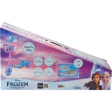 Imagem de Patinete Frozen 3 Rodas Com Cestinha E Led 30Kg Bbr