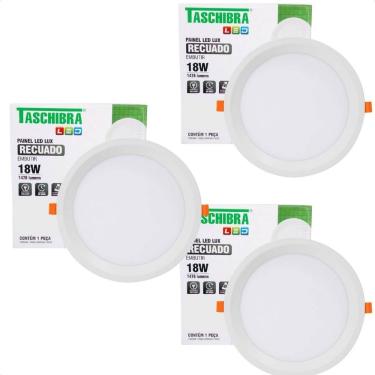 Imagem de 3 Painel De Led Redondo Embutir Recuado 18W Bivolt 6500K
