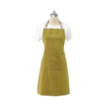 Imagem de Avental Ajustável De Algodão E Linho Multicolorido Para Limpeza Domést