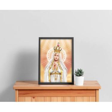 Imagem de Quadro Com Moldura Religiosos Nossa Senhora de Fátima Coroa - Core Dec