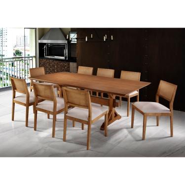 Imagem de Cadeira Alpina Freijó Encosto Telinha Quadrada Pintada Assento Em Tecido 57 E Madeira Maciça Freijó Cores Neutras