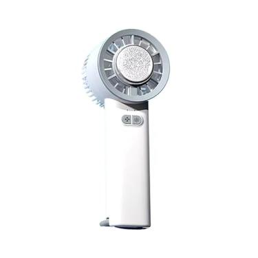 Imagem de Ventilador Turbo de Mão Portátil Vento Ajustável com Cooler Mini Ventilador Pessoal Recarregável(Branco)