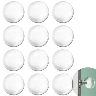 Imagem de Protetor de parede para batentes de porta de borracha, maçaneta autoadesiva, transparente, protetor de para-choque para banheiro, cozinha, mesas, armário de geladeira de parede, cabeceira, pacote com