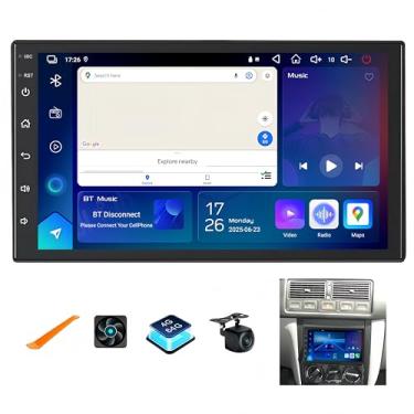 Imagem de Rádio automotivo 4G + 64G Android 15 para VW Touareg 2004-2011 com CarPlay sem fio Android Auto, navegação GPS de 7 polegadas para carro VW Multivan T5 T6 2004-2009 Polo MK3 MK4 Golf Sharan com