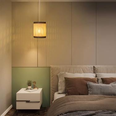 Imagem de Luminária De Teto Pendente Em Ferro Eclipse 16x20cm Palha/Marrom