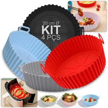 Imagem de Kit 4 Forma De Silicone Airfryer Fritadeira Protetor Termico Antiadere