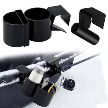 Imagem de 2 peças de suporte de vara de trenó de pesca no gelo e telefone, suporte de plástico para vara de trenó para casa de gelo, porta-baldes, acessórios de suporte de engrenagem resistente para trenó no