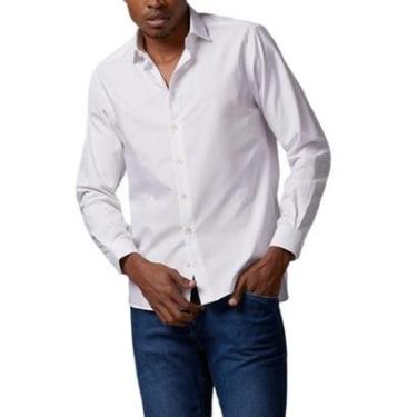 Imagem de Camisa Masculina Dudalina ML Slim Wrinkle Free Branca - 530103-Masculino