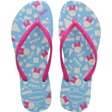 Imagem de Chinelo Havaianas Infantil SLIM Disney 23/24 AZUL/ROSA PAR