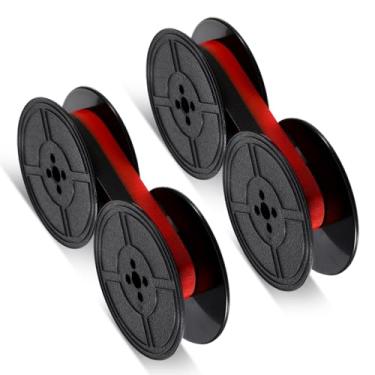 Imagem de 2 pares de fitas de máquina de escrever, substituição de carretel duplo de fita de máquina de escrever vintage universal, fitas de máquina de escrever manuais adequadas para a maioria das máquinas de