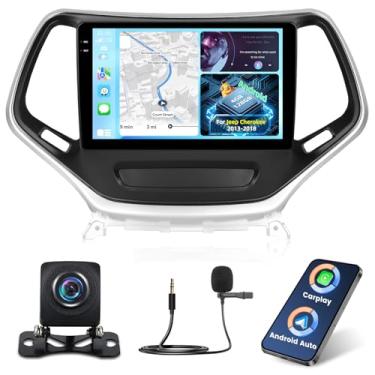 Imagem de [4G + 128G] Rádio automotivo para Jeep Cherokee 2013 2014 2015 2016 2017 2018-10 polegadas tela Android Cherokee Stereo, EQ Audio/Carplay/Android Auto/SWC/BT/WiFi