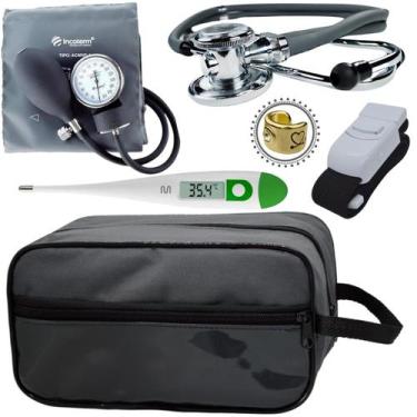 Imagem de Kit Enfermagem Academico Com Aparelho de Pressao Estetoscopio Rappapor