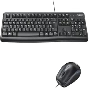 Imagem de Teclado e mouse, conexao simples, ideal para uso diario, preto, economico, basico, com fio,compacto