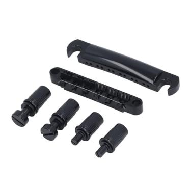 Imagem de Cryfokt Conjunto de Peça Traseira de Ponte de Guitarra de Metal de 12 Cordas de Substituição para Guitarras Elétricas LP Pretas, Fácil Instalação para Entusiastas de Guitarra Elétrica