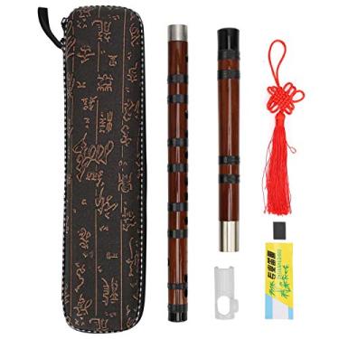 Imagem de LiebeWH Kit de Jogo Montado para Flauta de Bambu E? Chave Com Caixa de Pano Instrumento Cultural Dizi para Iniciantes Chave Musical Chinesa Artesanal Tradicional Amarga, Som ótimo, Bonito e Elegante,