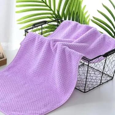 Imagem de Toalha de Banho Grande Microfibra 140 x 70 cm Alta Absorção Rápida Praia Natação Academia (lilas)