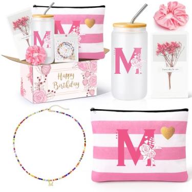 Imagem de Presentes de aniversário para meninas adolescentes, monograma, presentes iniciais para meninas adolescentes, aniversário, Natal, cesta de presente para mulheres, amigas, amigas, irmãs, amigas