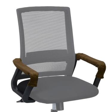 Imagem de PATIKIL Capa de braço para cadeira de escritório, 2 peças, protetores de apoio de braço para cadeira de escritório com zíper, capas elásticas para descanso de braço para computador, mesa, escritório
