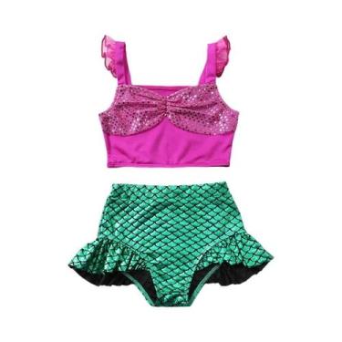 Imagem de Conjunto De Maiô De Princesa Sereia Para Meninas, Moda De Verão Para P