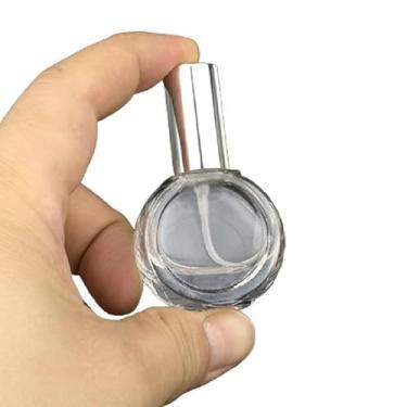 Imagem de Frasco de perfume de vidro transparente de 10 ml, preto, dourado, prateado, tampa atomizador, frascos de cosméticos recarregáveis, frascos de spray de vidro, Prata, 0.3 Ounces