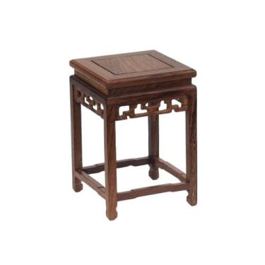 Imagem de x3anggyt5 Vaso de decoração de casa, bonsai, banco quadrado, pedestal de madeira, para decoração de casa, escritório, uso interno (pequeno)