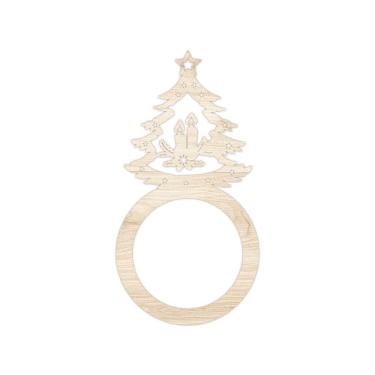 Imagem de Porta Guardanapo árvore De Natal Kit Com 4 Peças 4,5cmx8,5cm - Cria Arte Laser Madeira Clara