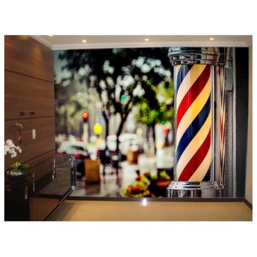 Imagem de Papel De Parede Barbearia Retrô Barber Pole 3D Brb04