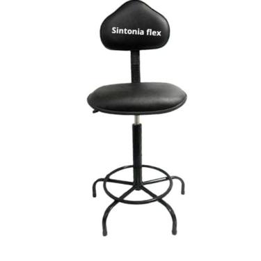 Imagem de Cadeira caixa alta verona apoio de pé base fixa corano preta