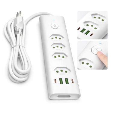 Imagem de Extensão Tomada Com Filtro De Linha USB E Type-C
