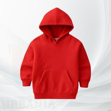 Imagem de Moletom Infantil Moleton Canguru com Capuz Unissex Agasalho Blusa de Frio Blusão com Bolso-Unissex