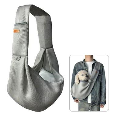 Imagem de Bolsa Canguru Transporte Pet Cao Gato Animal Malha Resistente Respirav