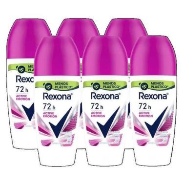 Imagem de kit 6 Desodorante Rollon Rexona Active Emotion 50ML