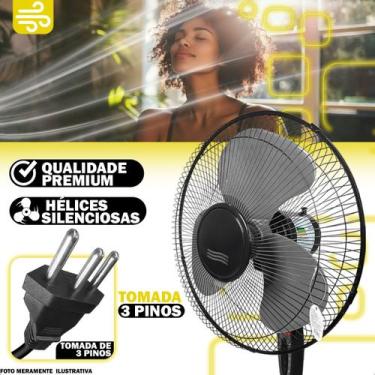Imagem de Ventilador Torre Ajustavel Coluna 3 Pás Hélices 45w 130cm Tripé 220v P