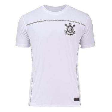 Imagem de Camisa Corinthians Oficial 3 Cores Preta Bordada, Branca e Dourada Lis