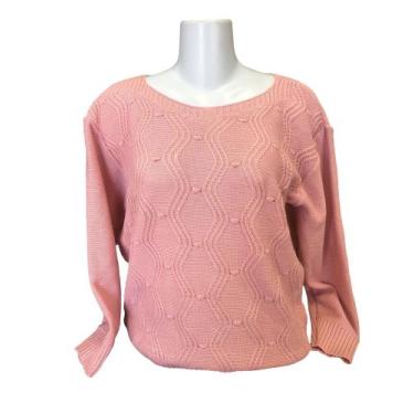 Imagem de Blusa De Tricot Feminina Lã Plus Size Frio Inverno Tam 50-58 - Mmariah
